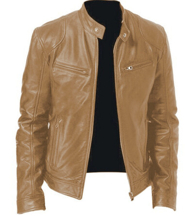 2024 Kožna motociklistička jakna Muški uski kratki kaput i ovratnik PU jakne Jesen Zima Kožni kaput otporan na vjetar Blazer Muški sakoi 5XL