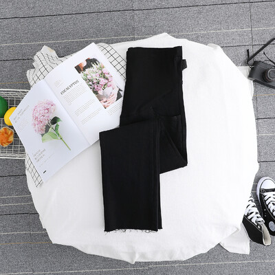 Nėščioms moterims skirti džinsai pavasariniai drabužiai nėščioms moterims, 2022 m. Nauja mada, vientisa medvilnė, palaikanti pilvą, nėštumą, nešioti kelnes