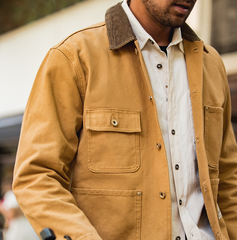 Maden Vintage Heavyweight Michigan Chore Jackets Platneni lovački kaput s više džepova za muškarce, jesenska gornja odjeća s širokim ovratnikom