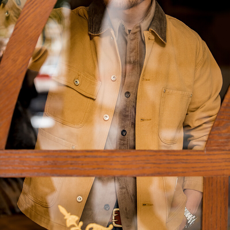 Maden Vintage Heavyweight Michigan Chore Jackets Platneni lovački kaput s više džepova za muškarce, jesenska gornja odjeća s širokim ovratnikom