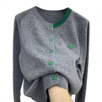 Sieviešu rudens ziemas trikotāžas jaciņa, vienrindas apaļa kakla krāsa, pieskaņota elastīga silta sieviešu džempera mētelis