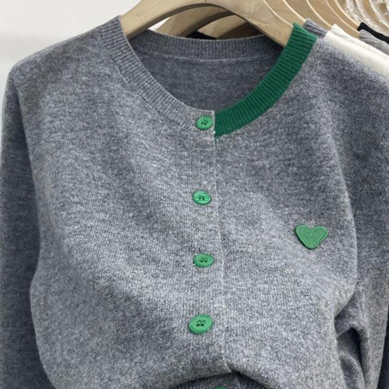 Sieviešu rudens ziemas trikotāžas jaciņa, vienrindas apaļa kakla krāsa, pieskaņota elastīga silta sieviešu džempera mētelis