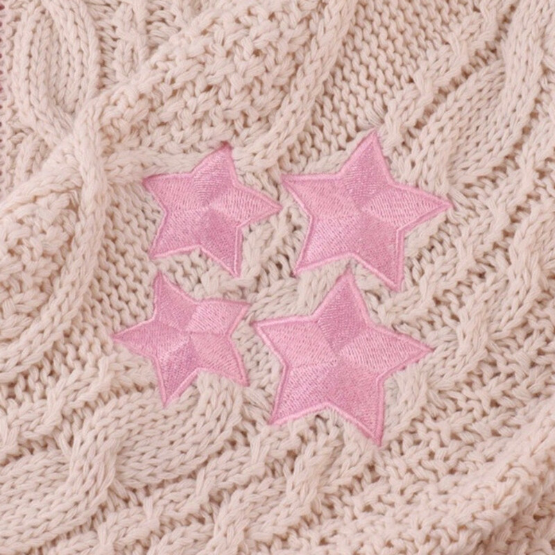 Cardigane cu stea cu broderie, haine Y2K pentru femei, toamnă, cu mâneci lungi, nasturi, pulover tricotat, haine de stradă, jachetă rapidă.