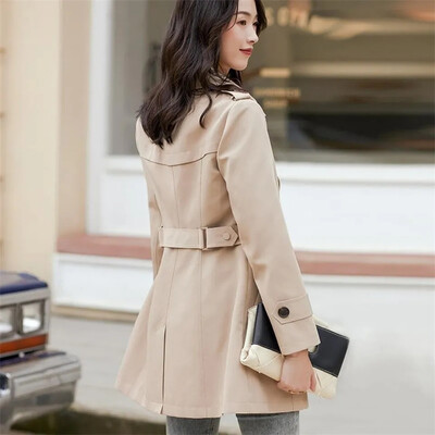 Ženska NOVA korejska modna kratka jakna 2024. Proljeće Jesen Kaput s vjetrovkom na rever Ženska jednobojna odjeća za slobodno vrijeme