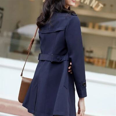 Ženska NOVA korejska modna kratka jakna 2024. Proljeće Jesen Kaput s vjetrovkom na rever Ženska jednobojna odjeća za slobodno vrijeme