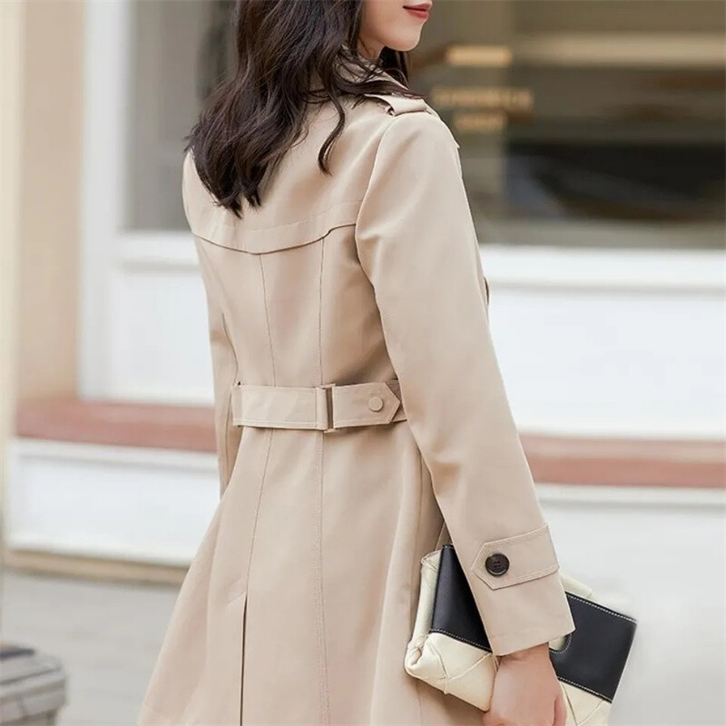 Ženska NOVA korejska modna kratka jakna 2024. Proljeće Jesen Kaput s vjetrovkom na rever Ženska jednobojna odjeća za slobodno vrijeme