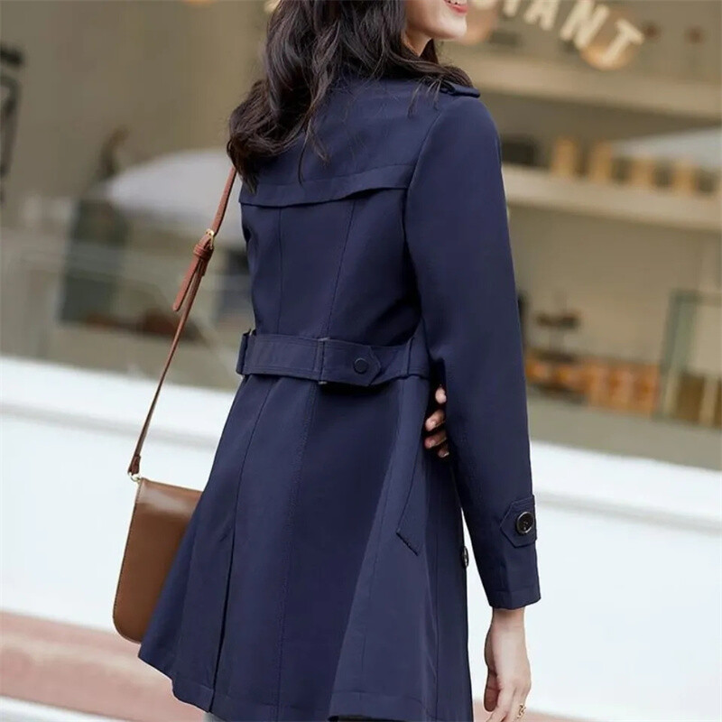 Ženska NOVA korejska modna kratka jakna 2024. Proljeće Jesen Kaput s vjetrovkom na rever Ženska jednobojna odjeća za slobodno vrijeme