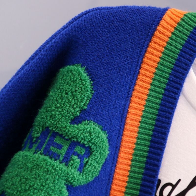 Modni ženski pleteni džemperi Kaput Jesen Zima Korejski dugih rukava V-izrez Džepovi Kardigani s gumbima Ulična odjeća Ležerni Džersej