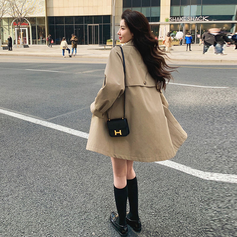 Trench Femei Stil Angliei Elegant Simplu Confort Nou All-match A-line Ulzzang Students Buzunare Топ Женский Moda coreeană Reducere fierbinte