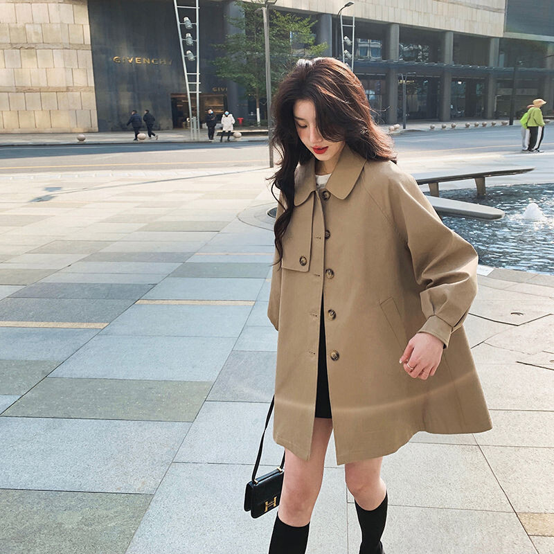 Trench Femei Stil Angliei Elegant Simplu Confort Nou All-match A-line Ulzzang Students Buzunare Топ Женский Moda coreeană Reducere fierbinte