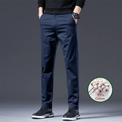 KUBRO Britanska modna muška odjeća Uredska poslovna ležerna odijela Hlače Jesen Nove jednostavne elegantne pamučne male ravne hlače