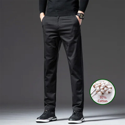 KUBRO Britanska modna muška odjeća Uredska poslovna ležerna odijela Hlače Jesen Nove jednostavne elegantne pamučne male ravne hlače