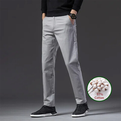 KUBRO Britanska modna muška odjeća Uredska poslovna ležerna odijela Hlače Jesen Nove jednostavne elegantne pamučne male ravne hlače