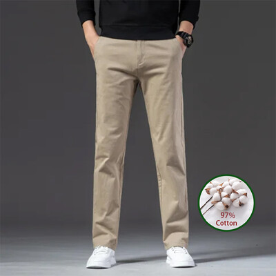 KUBRO Britanska modna muška odjeća Uredska poslovna ležerna odijela Hlače Jesen Nove jednostavne elegantne pamučne male ravne hlače