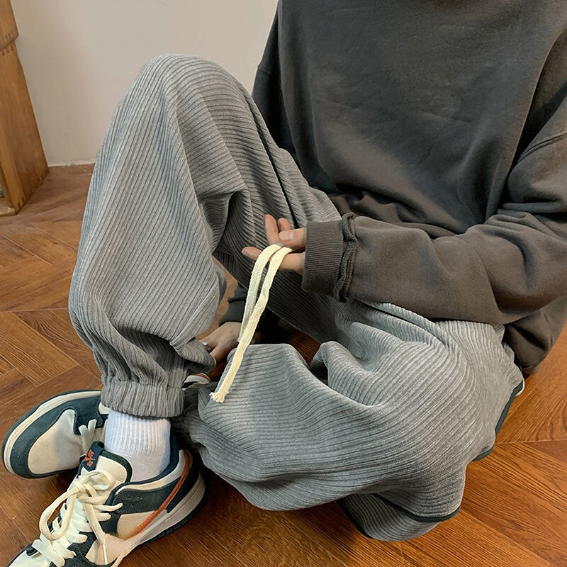 Sporta bikses vīriešiem Bikses Jaunas preces Kokvilnas Baggy Vintage korejiešu stila modes Jogger Y2k Harajuku vīriešu sporta bikses S