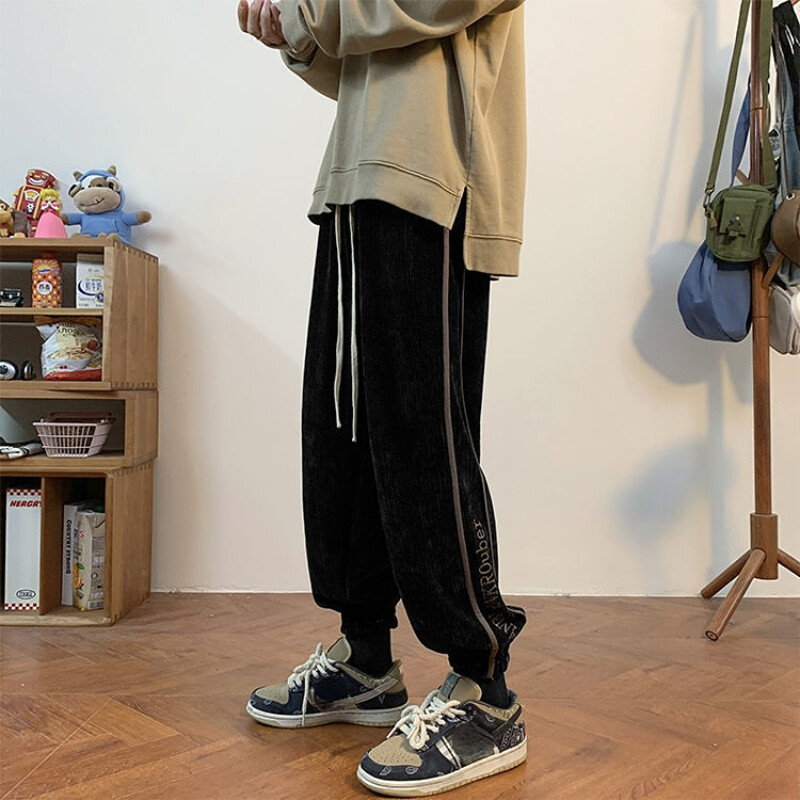 Sporta bikses vīriešiem Bikses Jaunas preces Kokvilnas Baggy Vintage korejiešu stila modes Jogger Y2k Harajuku vīriešu sporta bikses S