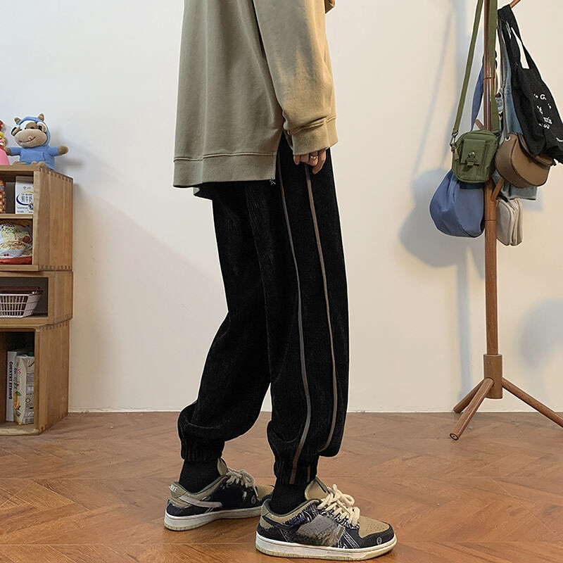 Sporta bikses vīriešiem Bikses Jaunas preces Kokvilnas Baggy Vintage korejiešu stila modes Jogger Y2k Harajuku vīriešu sporta bikses S