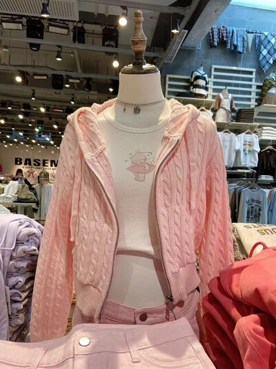 Cardigan tricotat cu flori răsucite pulover femei toamnă cu mânecă lungă cu glugă fermoar palton scurt Streetwear pulovere la modă topuri Y2K