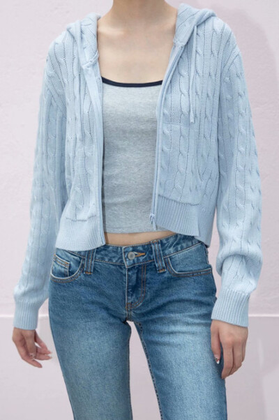 Cardigan tricotat cu flori răsucite pulover femei toamnă cu mânecă lungă cu glugă fermoar palton scurt Streetwear pulovere la modă topuri Y2K