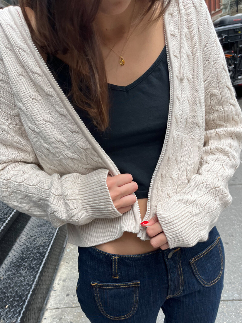 Cardigan tricotat cu flori răsucite pulover femei toamnă cu mânecă lungă cu glugă fermoar palton scurt Streetwear pulovere la modă topuri Y2K