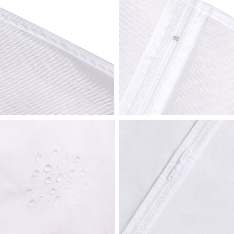 Genți de îmbrăcăminte suspendate pentru depozitare în dulap. Acoperire pentru haine, cu bandă magică