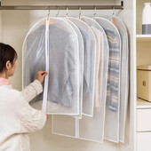 Huse transparente pentru îmbrăcăminte, rezistente la praf, complet închise, impermeabile cu fermoar.