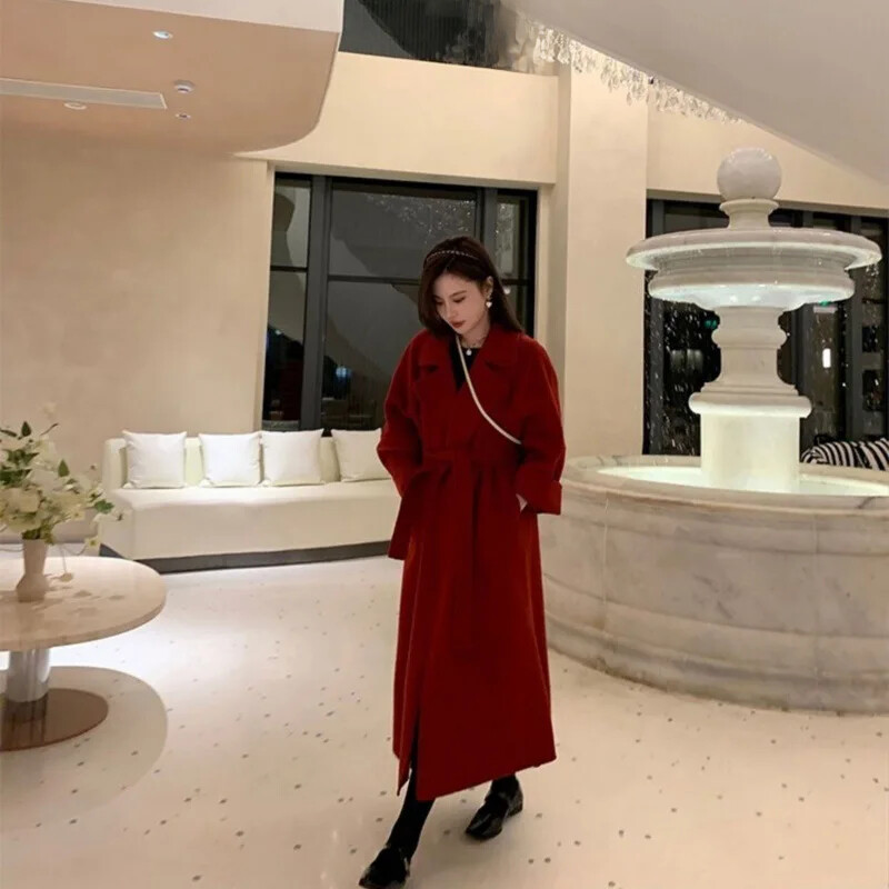 Χειμερινό μάλλινο μπουφάν Γυναικείο παλτό μεσαίου μήκους Petite Size