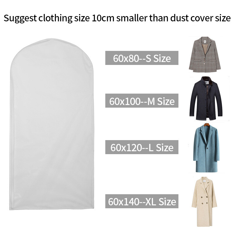 Bijele navlake za odjeću Navlake za odjeću Odjevni kaput Zaštita otporna na prašinu Viseći organizatori za odjeću Kutija za odlaganje garderobe
