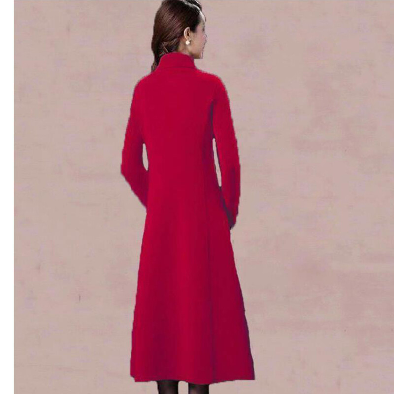 Vrhunski temperamentni dugi vuneni kaput za žene Jesen Zima Kaput od deblje vune Majčina elegantna jakna od mješavine vune 4XL