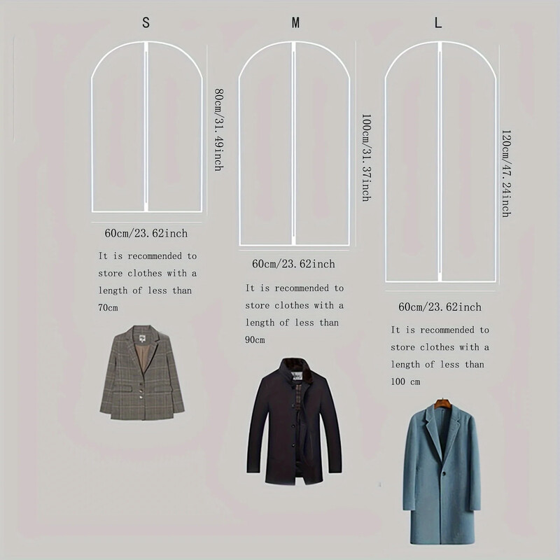 1 gab. Apģērbu putekļu maisiņš, sabiezināts ūdensnecaurlaidīgs mēteļa uzglabāšanas maisiņš, mājsaimniecības drēbju skapja uzglabāšana, uzvalka piekarināmā kabata, apģērba putekļu pārsegs