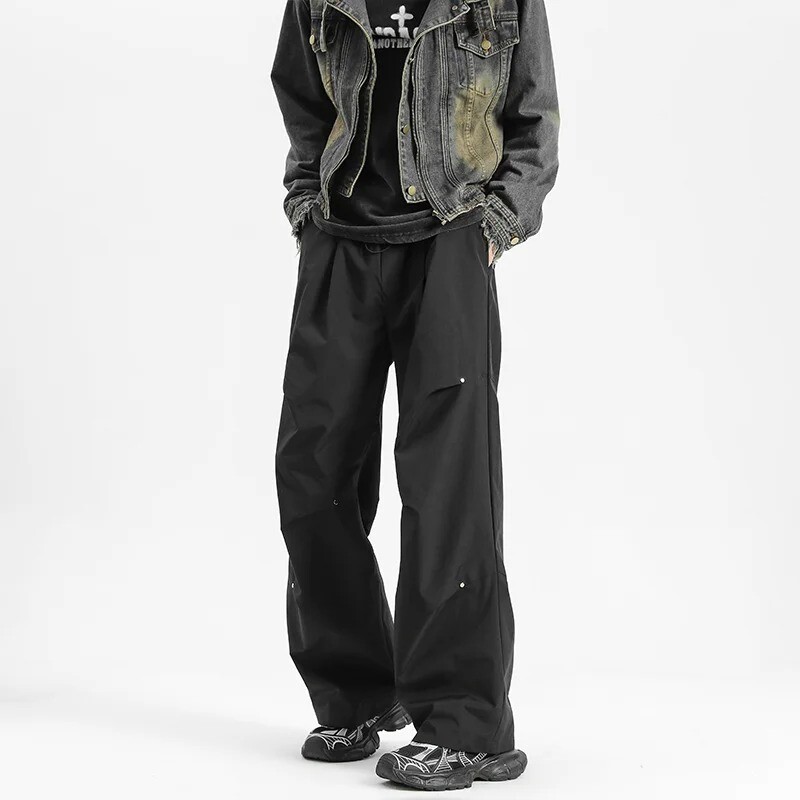 Proljeće ljeto Ravne ležerne muške hlače Jednobojne vodootporne kargo hlače Muške Harajuku ženske hlače s elastičnim strukom