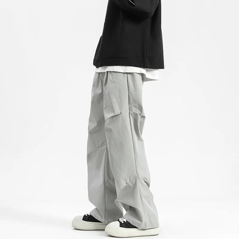 Proljeće ljeto Ravne ležerne muške hlače Jednobojne vodootporne kargo hlače Muške Harajuku ženske hlače s elastičnim strukom