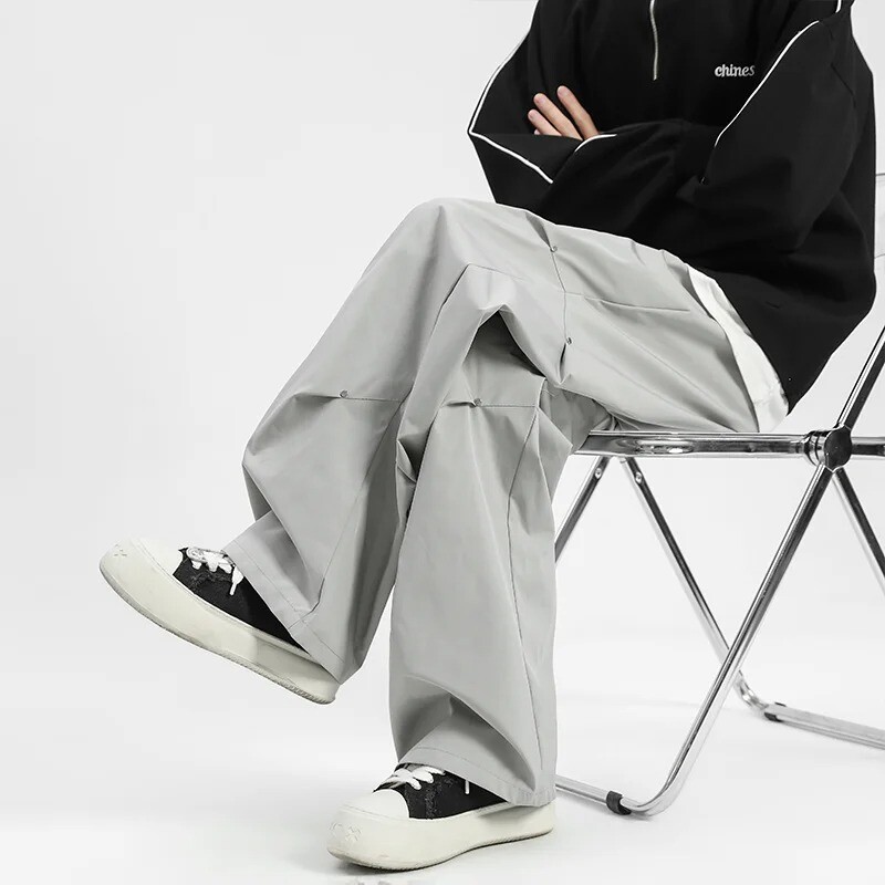 Proljeće ljeto Ravne ležerne muške hlače Jednobojne vodootporne kargo hlače Muške Harajuku ženske hlače s elastičnim strukom