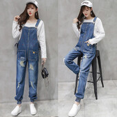 Φαρδιά Demin Σαλιάρα μητρότητας Παντελόνι Ολόσωμη φόρμα για έγκυες γυναίκες Ζαρτιέρες παντελόνι Romper Ολόσωμες φόρμες Streetwear Ρούχα εγκυμοσύνης