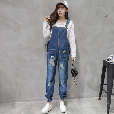 Φαρδιά Demin Σαλιάρα μητρότητας Παντελόνι Ολόσωμη φόρμα για έγκυες γυναίκες Ζαρτιέρες παντελόνι Romper Ολόσωμες φόρμες Streetwear Ρούχα εγκυμοσύνης