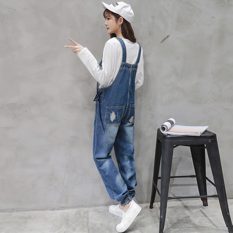 Φαρδιά Demin Σαλιάρα μητρότητας Παντελόνι Ολόσωμη φόρμα για έγκυες γυναίκες Ζαρτιέρες παντελόνι Romper Ολόσωμες φόρμες Streetwear Ρούχα εγκυμοσύνης