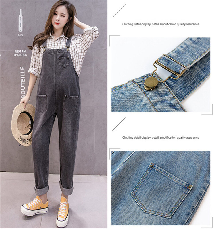 Τζιν σαλιάρα μητρότητας λουράκι φόρμα για έγκυες γυναίκες Ζαρτιέρες παντελόνι φόρμες Romper Streetwear Ρούχα εγκυμοσύνης