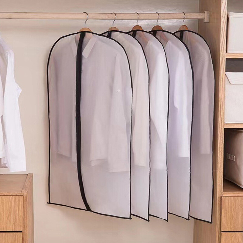 1PC - Prozirna torba za odjeću otporna na prašinu s patentnim zatvaračem - koristi se kao navlaka za prašinu za odlaganje odjeće u kaputima, odijelima i ormarima