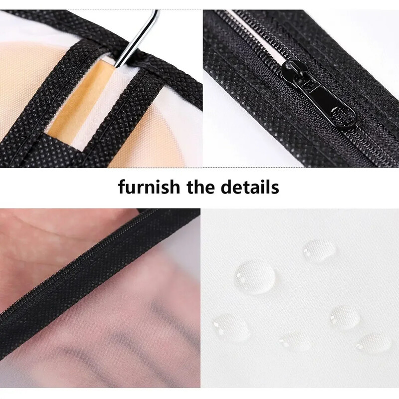 1PC - Prozirna torba za odjeću otporna na prašinu s patentnim zatvaračem - koristi se kao navlaka za prašinu za odlaganje odjeće u kaputima, odijelima i ormarima