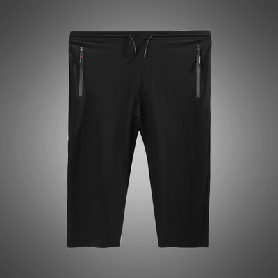 Vīriešu Lielās bikses 200KG plus izmērs 14XL 15XL brīvs, elastīgs Liels izmērs 66 60 62 Vasaras ikdienas Ledus zīda bikses Melnas Mājas atpūta