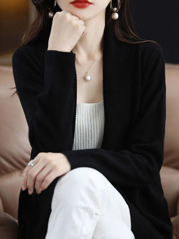 Korejski modni pleteni pulover Ženski kardigan Sueter Mujer Invierno 2024 V-izrez Pleteni ženski pulover Kardigani Džemperi G403