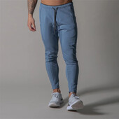 Pantaloni sport de primăvară și toamnă pentru bărbați, pantaloni slim din bumbac pentru alergare, cu fermoar la glezne, pantaloni de trening casual