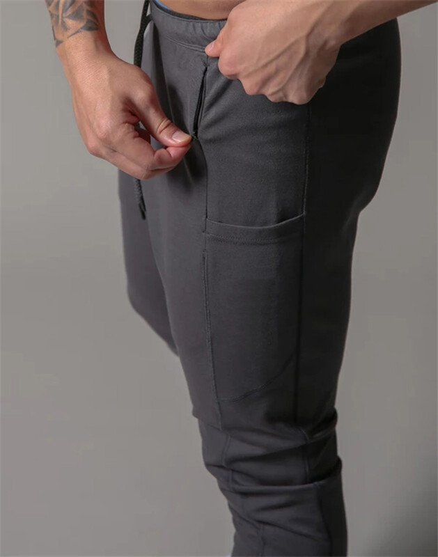 Pantaloni sport de primăvară și toamnă pentru bărbați, pantaloni slim din bumbac pentru alergare, cu fermoar la glezne, pantaloni de trening casual