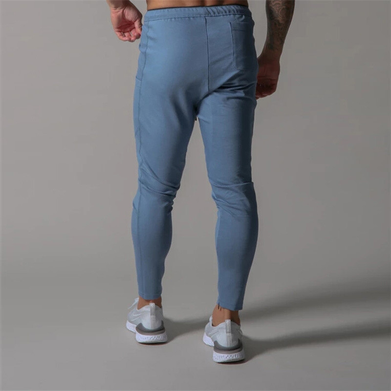 Pantaloni sport de primăvară și toamnă pentru bărbați, pantaloni slim din bumbac pentru alergare, cu fermoar la glezne, pantaloni de trening casual
