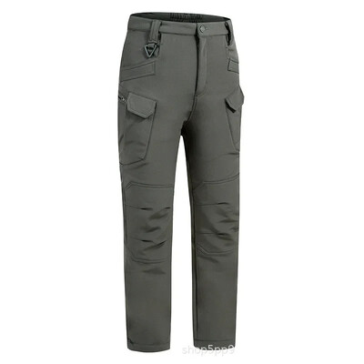 Tumši zila Soft Shell āra jaka vīriešu ūdensnecaurlaidīga armijas taktiskā jaka mētelis ziemas silts flīsa kapuci vējjaka un bikses