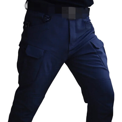 Tumši zila Soft Shell āra jaka vīriešu ūdensnecaurlaidīga armijas taktiskā jaka mētelis ziemas silts flīsa kapuci vējjaka un bikses