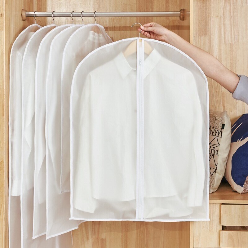 Putekļu necaurlaidīgs apģērba aizsargmaiss Pilnībā slēgts drēbju pārvalks ar rāvējslēdzēju Apģērbu maisiņi Piekarināms izturīgs apģērbu glabāšanas maisiņš