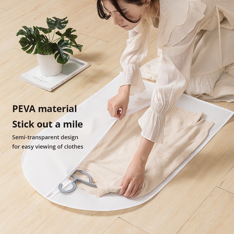 Putekļu necaurlaidīgs apģērba aizsargmaiss Pilnībā slēgts drēbju pārvalks ar rāvējslēdzēju Apģērbu maisiņi Piekarināms izturīgs apģērbu glabāšanas maisiņš