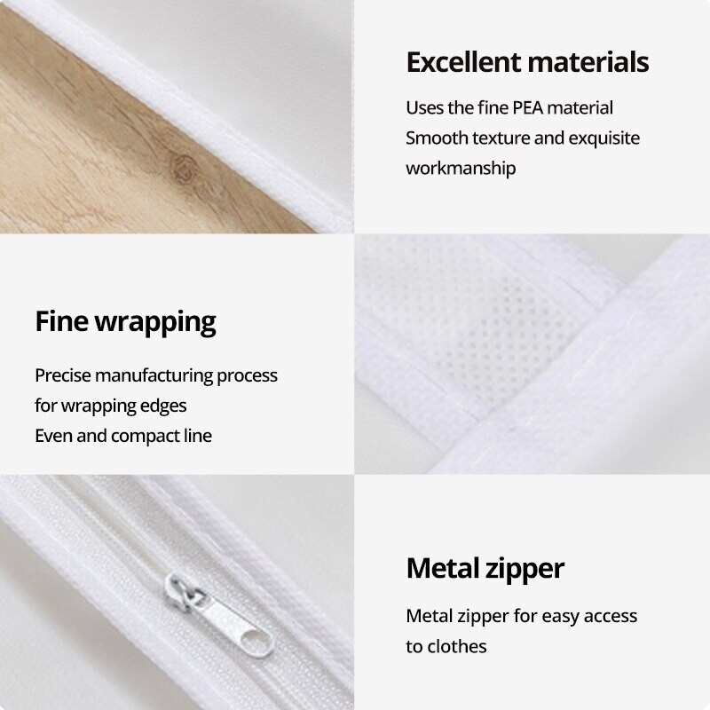 Putekļu necaurlaidīgs apģērba aizsargmaiss Pilnībā slēgts drēbju pārvalks ar rāvējslēdzēju Apģērbu maisiņi Piekarināms izturīgs apģērbu glabāšanas maisiņš