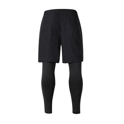 Pantaloni de sport de fitness pentru bărbați, cu uscare rapidă, respirabili, din două piese, pantaloni iluzii, elastici, strânși, de fitness, de vară, versatili, pentru bărbați